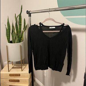 Zara Cutout Black Top Size S